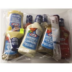 BAG OF ASSORTED BOTTLES OF SALAD DRESSING