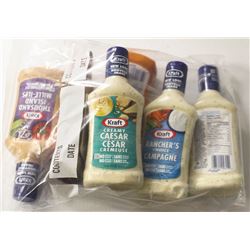 BAG OF ASSORTED BOTTLES OF SALAD DRESSING