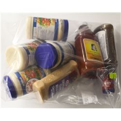 BAG OF ASSORTED BOTTLES OF SALAD DRESSING