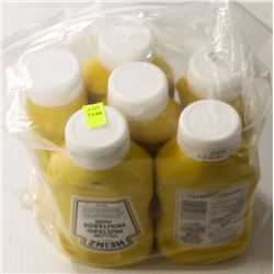 6 BOTTLES OF HEINZ YELLOW MUSTARD