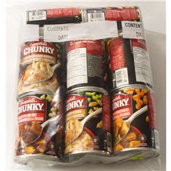 8 CANS OF ASSORTED CAMPBELLS CHUNKY SOUPS