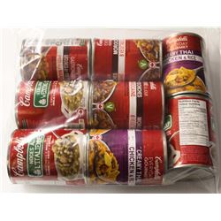 8 CANS OF ASSORTED CAMPBELLS SOUPS