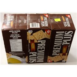 3 BOXES OF PREMIUM PLUS WHOLE WHEAT CRACKERS