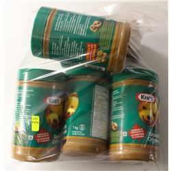5 JARS OF KRAFT SMOOTH PEANUT BUTTER