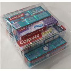 LOT OF 11 ASSORTED COLGATE TOOTHPASTES