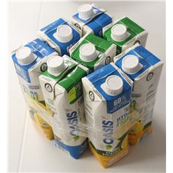 8 BOTTLES OF ASSORTED OASIS JUICES