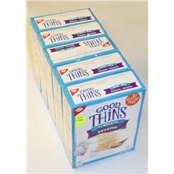 5 BOXES OF GOOD THINS SEASAME RICE CRACKERS