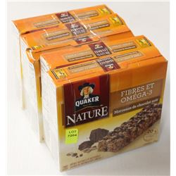 5 BOXES OF QUAKER FIBRE AND OMEGA