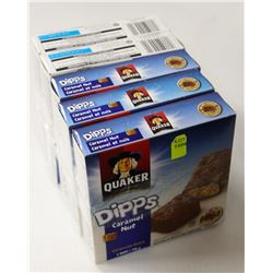 5 BOXES OF QUAKER DIPS CARAMEL NUT GRANOLA BARS