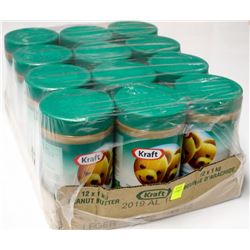 CASE OF 12 KRAFT SMOOTH PEANUT BUTTER
