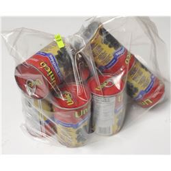 8 CANS OF UNICO SLICED BLACK OLIVES