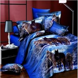 NEW 3PC KING SIZE WOLF 3D BEDDING SET INCL