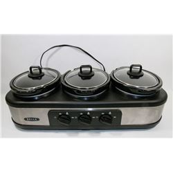 BELLA TRIPLE SLOW COOKER AND BUFFET SERVER