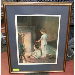 MADE IN CANADA FRAMED VINTAGE MATTED PICTURE OF 2