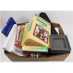 BOX OF MISC INCL 2 SCENTSY HOLDERS, NEW WAX,