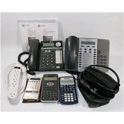 BOX OF ASSORTED ELECTRONICS INCL TELEPHONES,