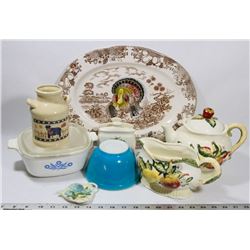 ESTATE BOX OF VINTAGE SERVING WARE INCLUDING