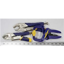 TWO IRWIN VICE GRIPS AND IRWIN QUICK GRIP
