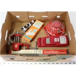 TOOL LOT: SMALL VISE, ZIRCON STUD FINDER, KNIFE