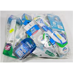 BAG OF DENTAL CARE ITEMS