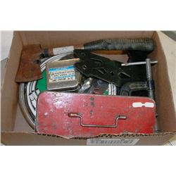 LOT OF HAND TOOLS, AXE AND  MORE