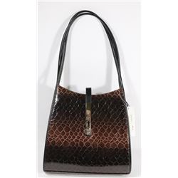 NEW BROWN SNAKESKIN STYLE PURSE