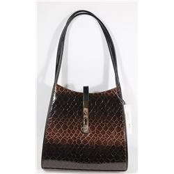 NEW BROWN SNAKESKIN STYLE PURSE