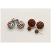 Image 1 : 2 PAIRS OF NEW "DOUBLE THE FUN" SPARKLE BALLS STUD