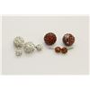 Image 1 : 2 PAIRS OF NEW "DOUBLE THE FUN" SPARKLE BALLS STUD