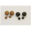 Image 1 : 2 PAIRS OF NEW "DOUBLE THE FUN" SPARKLE BALLS STUD