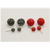 Image 1 : 2 PAIRS OF NEW "DOUBLE THE FUN" SPARKLE BALLS STUD