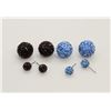 Image 1 : 2 PAIRS OF NEW "DOUBLE THE FUN" SPARKLE BALLS STUD