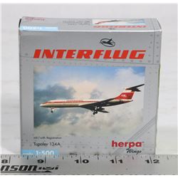 1:500 DIE CAST HERPA TUPOLEV 134A  AIRPLANE