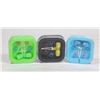 Image 1 : LOT OF 3 NEW EARBUDS WITH EXTRA ENDS IN CASE