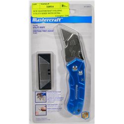 NEW MASTERCRAFT FOLDING UTILITY KNIFE WITH EXTRA