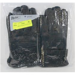 2PK MENS LEATHER GLOVES SMALL