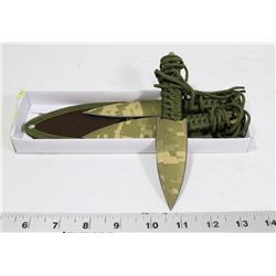 3 PIECE CAMO THROWING KNIVES WITH SHEATH 440