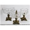 Image 1 : SET OF 3 VINTAGE CRYSTAL PEDESTALS