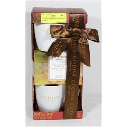 2 GODIVA CUPS & HOT CHOCOLATE GIFT SET