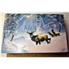 Image 2 : 22)  WOODEN BOX WITH WINTER SCENE OF