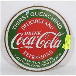 RETRO REPLICA COCA COLA 11.5" ROUND SIGN.