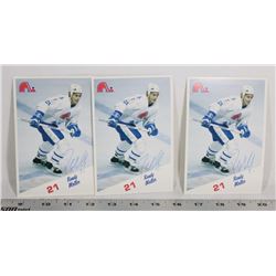 LOT OF 3 SIGNED RANDY MOLLER AUTOGRAPHS,