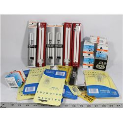 FLAT OF ASSORTED LIGHT BULBS INCLUDING DULUX S 13W