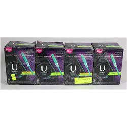 4 PACKS OF U BY KOTEX REGULAR TAMPONS