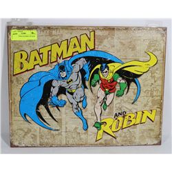 RETRO BATMAN & ROBIN TIN SIGN 12"X16"