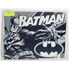 Image 1 : BLACK & WHITE RETRO BATMAN TIN SIGN 12"X16"