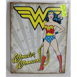 WONDER WOMAN RETRO STYLE TIN SIGN 12"X16".