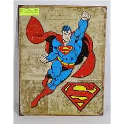 SUPERMAN RETRO STYLE TIN SIGN 12"X16".