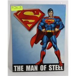 SUPERMAN RETRO STYLE TIN SIGN 12"X16".