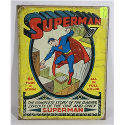 SUPERMAN RETRO STYLE TIN SIGN 12"X16".